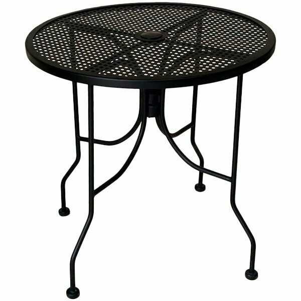 American Tables & Seating ALM36 36'' Round Top Outdoor Table with Umbrella Hole 132ALM36